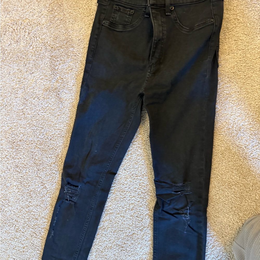 rag & bone Black Skinny Ripped Knee Jeans